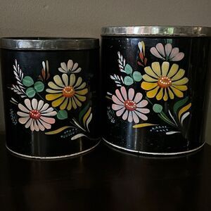 Vintage Ransburg Hand Painted Canisters Indianapolis